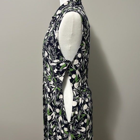 Hobbs London Nadia Sleeveless Jersey Dress Floral Leaf Navy Pattern - Picture 13 of 16